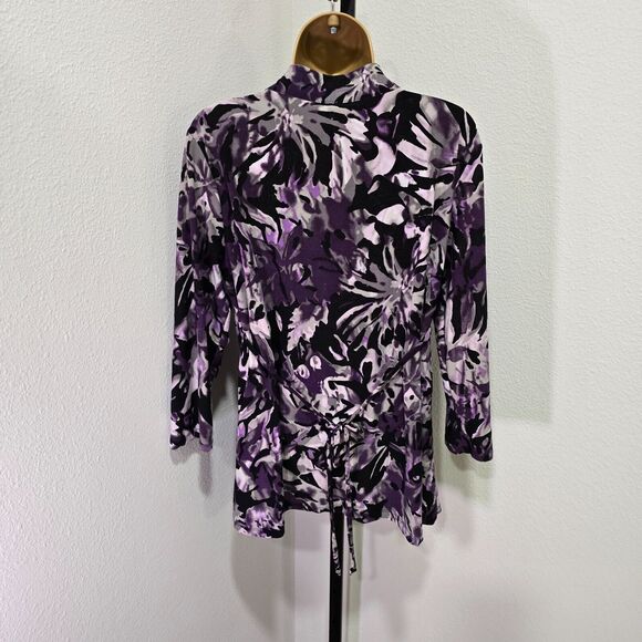 VTG Babydoll Ruffled Tunic Top Womens XL Purple Black Whimsigoth Fairy Cottage - Picture 4 of 9